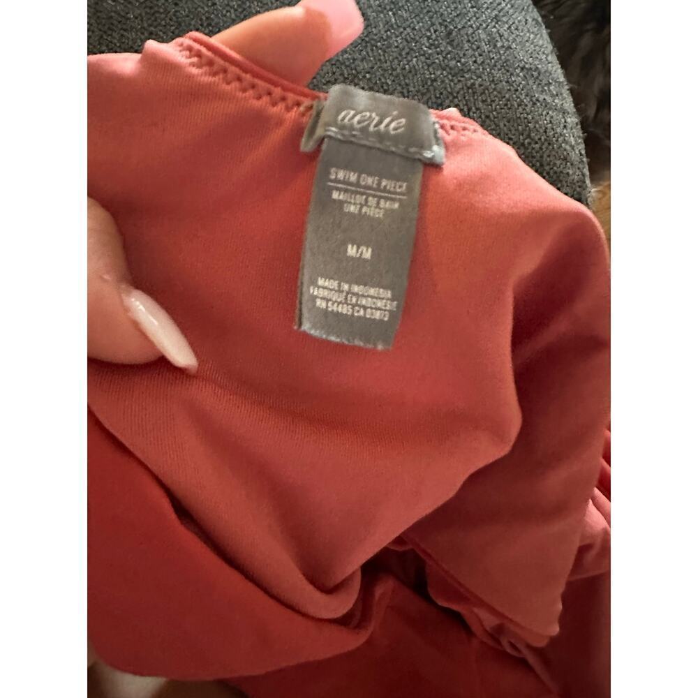 Aerie Scoop Neck One Piece Minimalist Swimsuit Open Back Orange Size m - Picture 3 of 4